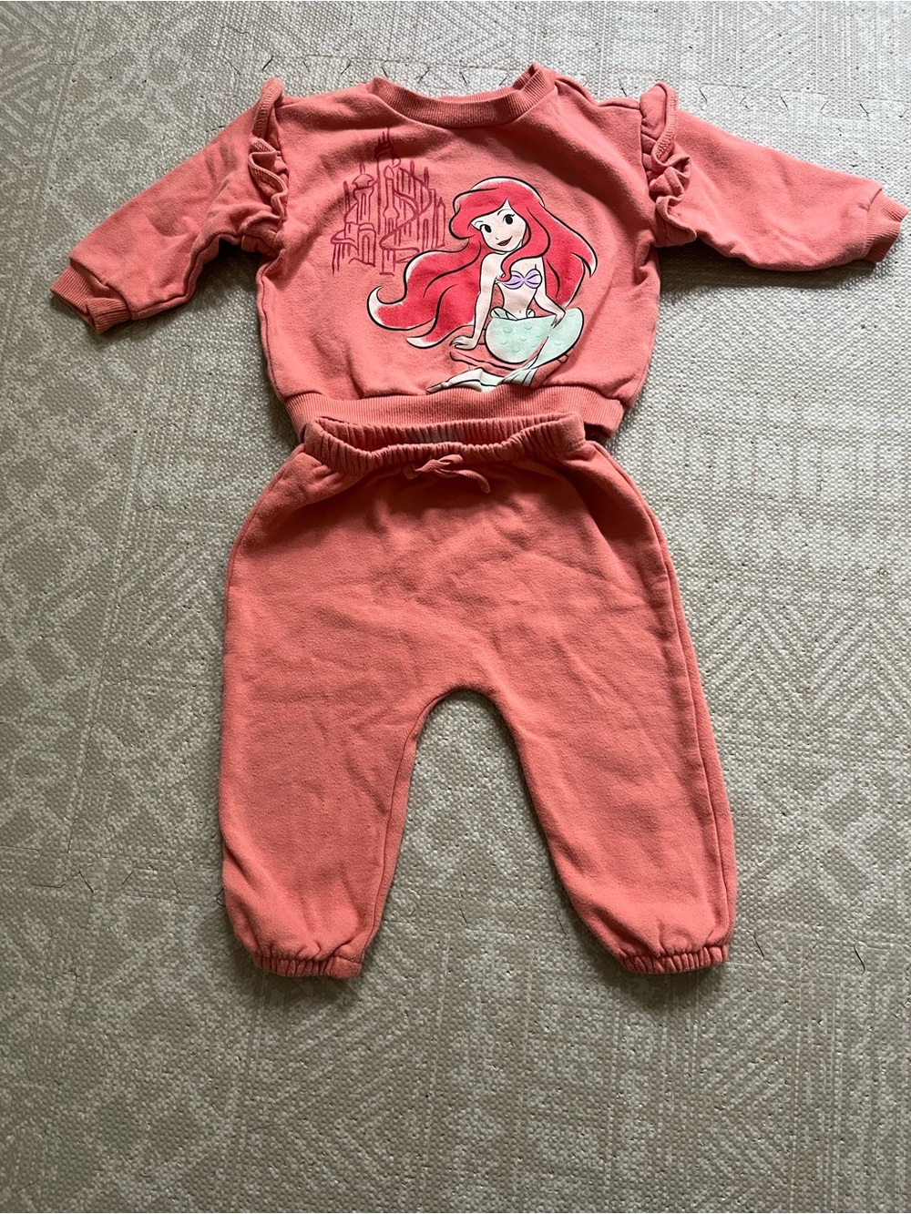Disney Baby Ariel Little Mermaid Matching Sweat set 6-12 months